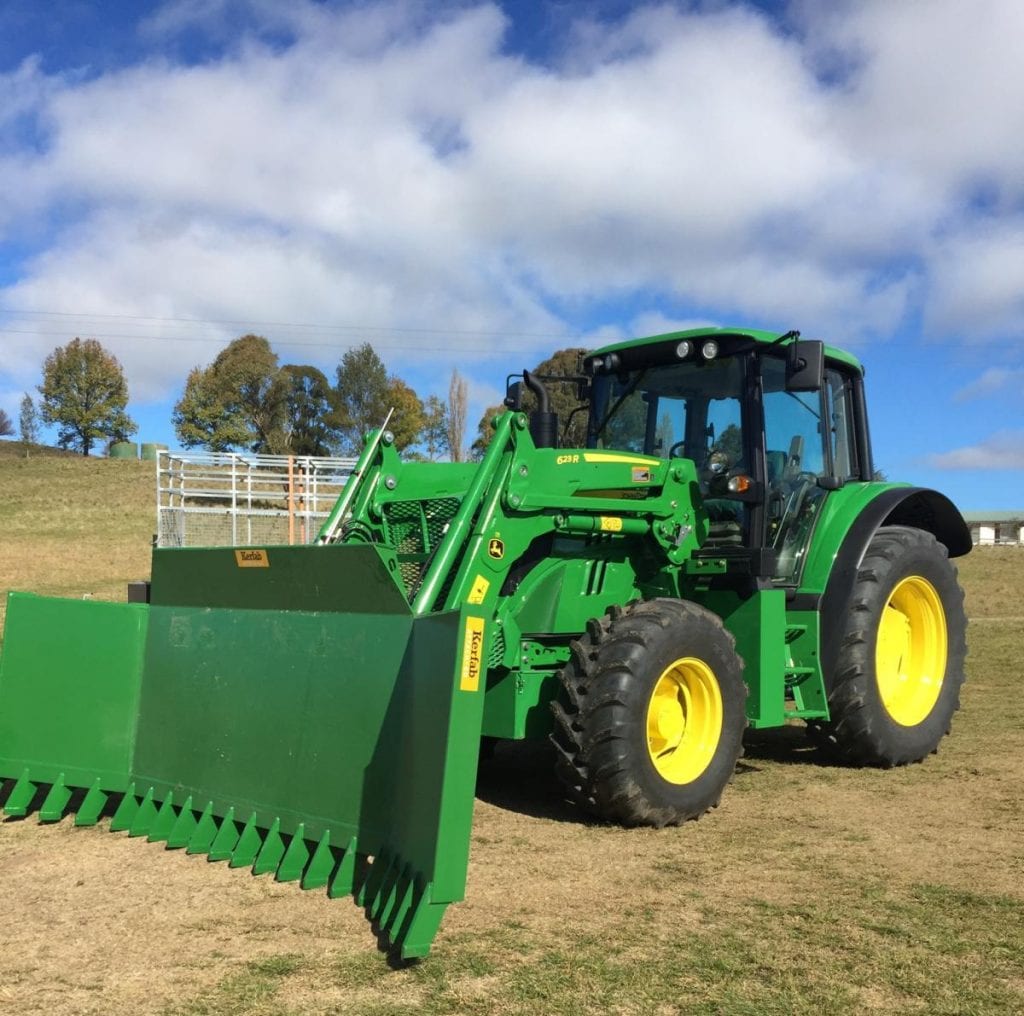 Stick Rake on Ag Loader